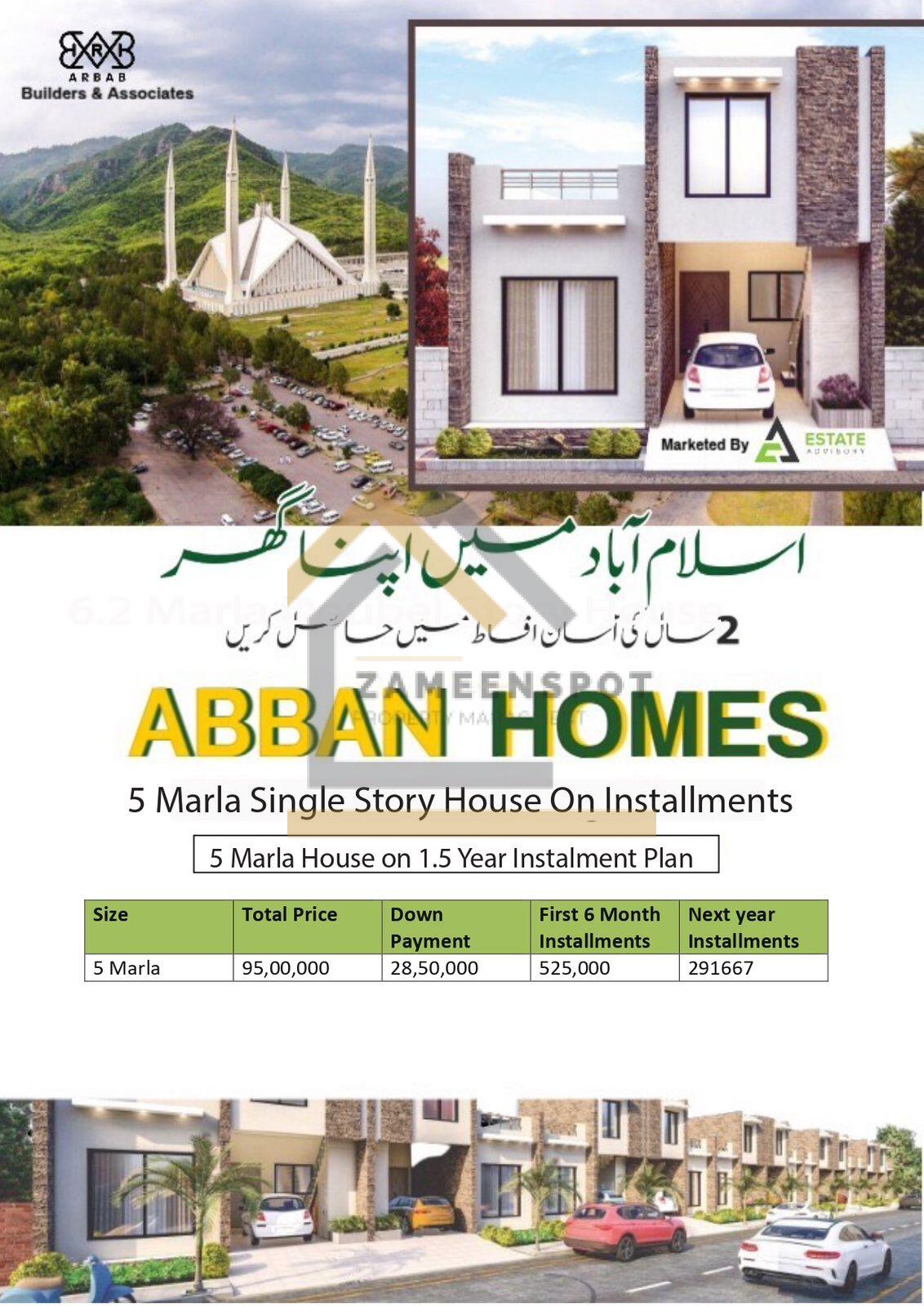 5 Marla Single-Story Houses on Installments in Islamabad